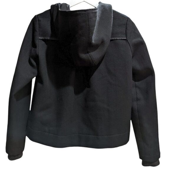 DIESEL Women's Black Front Buttoned Hooded WOOL Jacket with pockets Size XXS - Picture 4 of 8